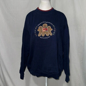 vintage M & C Sportswear gingerbread man grandma sweater size large